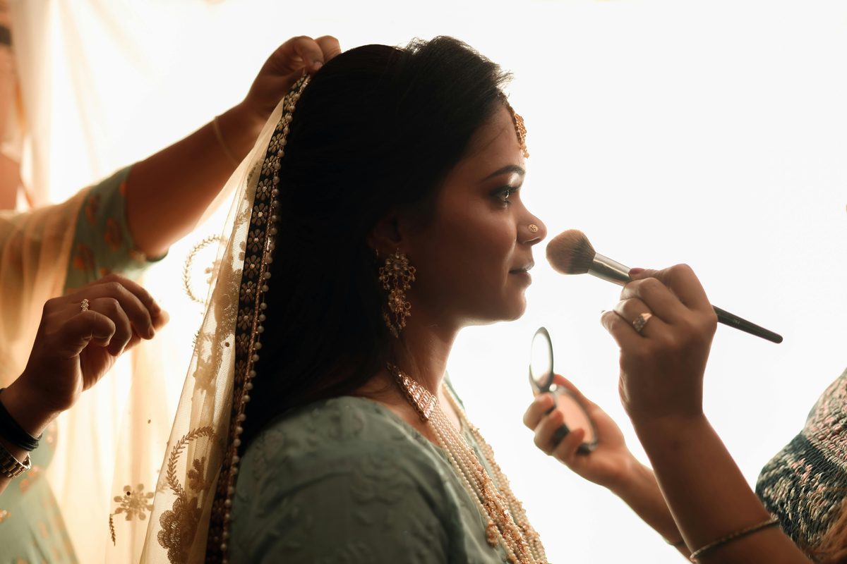 Bride getting ready